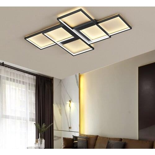Led Chandeliers Simple Modern Personality Led Ceiling Lighting Creative 6 Squares Lights New Style Living Room Study Lights