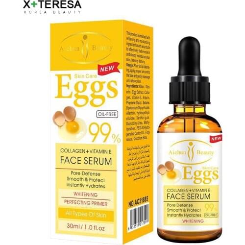 Blackhead Remove Face Serum Egg Essence Pore Minimizer Oil Control Shrink Pores Serum Tender Skin Care Smooth Whitening Serum