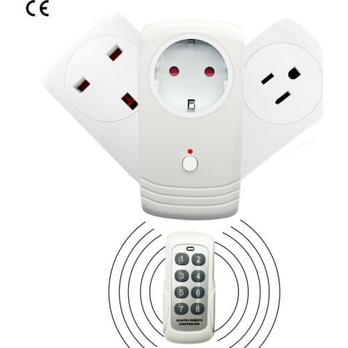 Wireless RF 433MHz Intelligent Smart AC Electrical Power Socket Outlet W/ Remote Control Switch US EU UK Plug 10A 80-250V CE