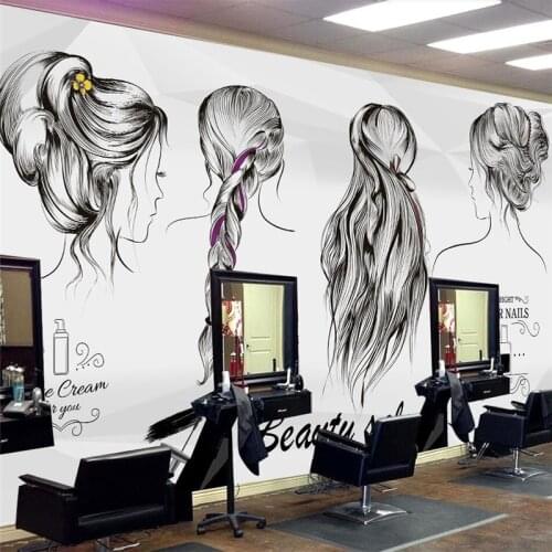 Wellyu European and American trends beauty salon barber shop walls custom wallpaper green wallpaper papel de parede mural
