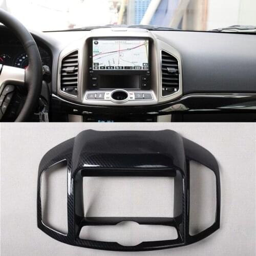 For Chevrolet Captiva 2012-2015 1PC Carbon Fiber ABS Car Navigation Control Panel Air Conditioner Outlet Cover Trim Car Styling