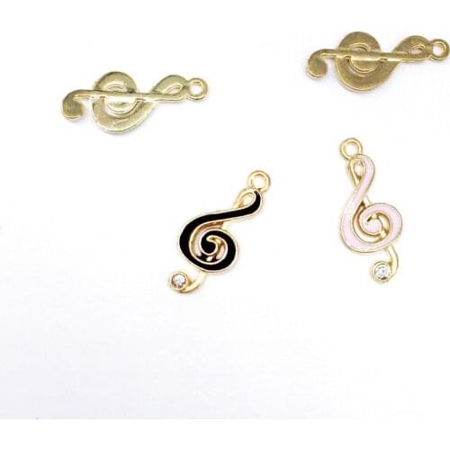 Hot 10pcs DIY High Quality Fashion Charms Enamels Music Symbol Alloy Pendant Bracelet Necklace Jewelry Accessories DIY Crafts