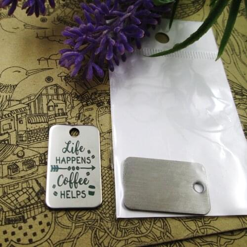10pcs--"life happens coffee helps"stainless steel charms 5 styles for choosing DIY Charms for necklace bracelets