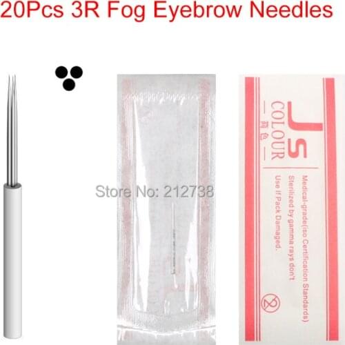 20pcs 3 Round Needles for Manual Pen Semi Permanent Makeup Manual fog Pen Needle R3 Microblading Eyebrow Pen Needles