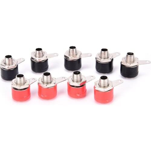 20PCS/LOT 4mm Banana Socket Jack For Banana Plug Terminal Connector Black 5 Red 5