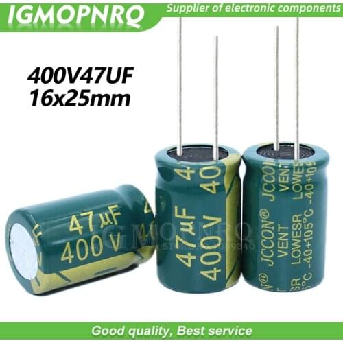 5PCS 400V47UF 16*25mm igmopnrq Aluminum electrolytic capacitor high frequent low impedance 16x25mm
