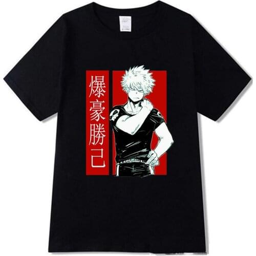No Hero Academia Anime Oversized T Shirt Mens Clothing Streetwear My Hero Academia Bakugou Katsuki Casual Tops