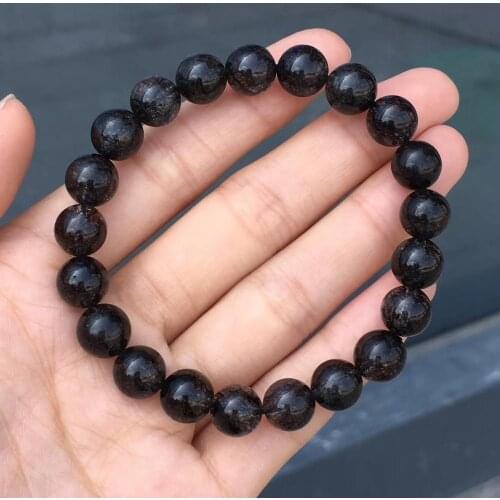 9mml Natural Black Hair Rutilated Quartz Bracelet Jewelry For Women Men Healing Gift Crsytal Round Beads Gemstone Stretch AAAAA