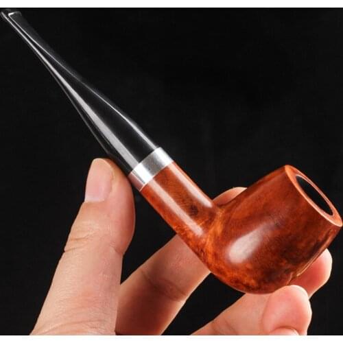 9mm Filter Straight Handmade Briar Pipes Wooden Tobacco Pipes Smoking Pipe Smooth Finish