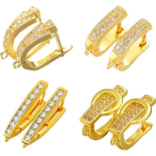 Juya DIY Fittings Supplies Handmade Creative Gold/Silver Color Basic Bail Earring Hooks Accessories For Earring Parts Making