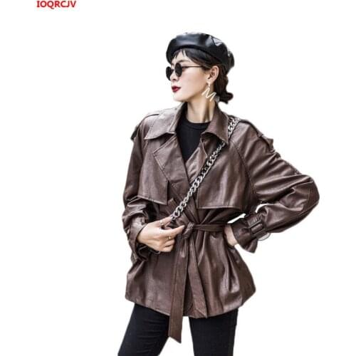 Cool Leather Jacket Women Coat 2019 Spring Autumn Loose Ladies PU Leather Motor Jacket Female Chic Faux Leather Outerwear 1506