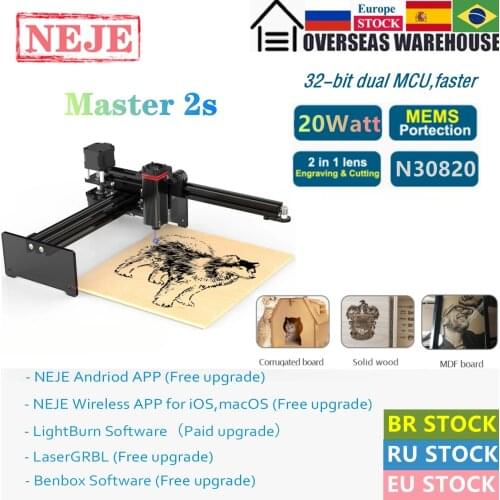 NEJE Master 2s 7W/20W/3500mW Portable Desktop Laser Engraver Machine Cutter Printer CNC Router APP Control Wood Engraving