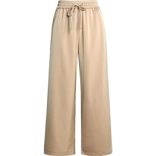 Summer Girls Long Cool Casual Hot Pants Female Lace Up Drawstring Loose Gold Wide Leg Pants Plus Size Woman Trousers Streetwear