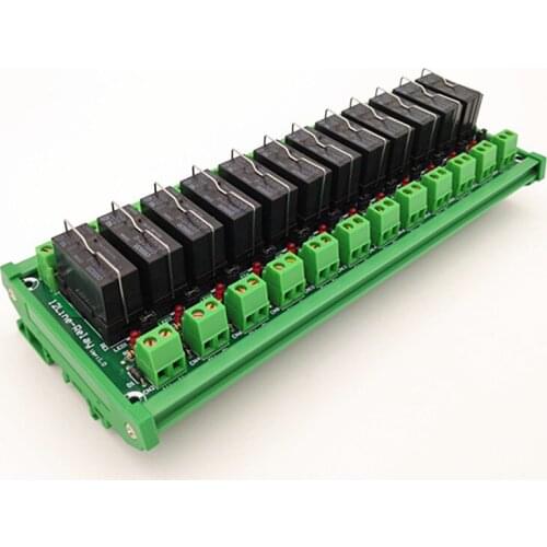 DIN Rail Mount 12 SPDT 16A Power Relay Interface Module,OMRON G5RL-1-E 24VDC Relay
