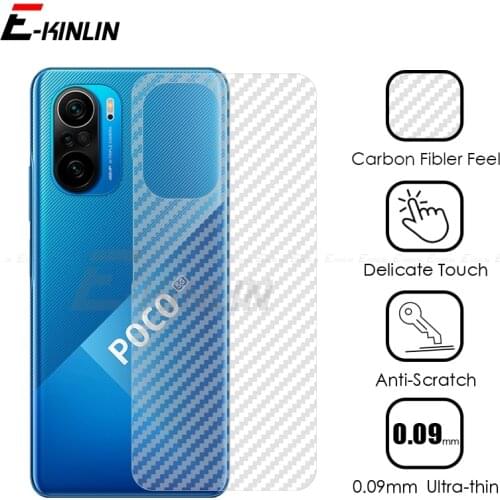 5pcs Soft Carbon Fiber Back Film For XiaoMi Mi PocoPhone POCO F3 C3 X3 NFC F2 M3 M2 Pro F1 X2 Rear Screen Protector No Glass