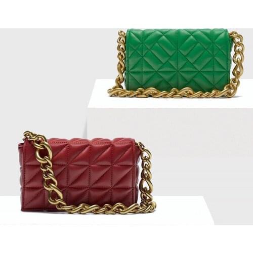 Soft Green Pu Leather Chain Shoulder Bag Retro Casual Women Purses and Handbag Women Clutch Tote Bags for Women High Quality