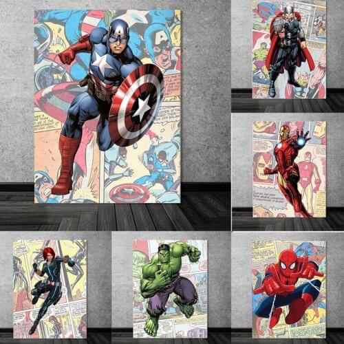 Avengers Marvel Comics Superhero Diamond Painting Cross Stitch Kits Diamond Embroidery Full Drill Mosaic Picture Home Decor Gift