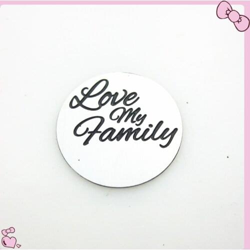 New arrive 22mm large love my family window plate floating pendant charms fit 30mm glass floating locket