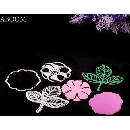 ABOOM Fresh Silver New Arrival Fresh Flower And Leaves Cutting Dies Adhesive DIY Paper Die Cut Machine Embossing Die Cut Folder