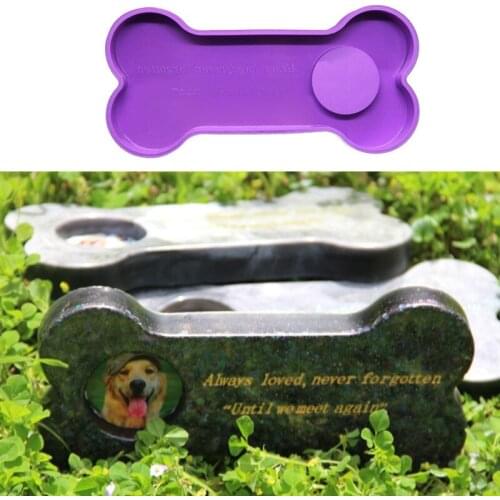 Memorial Pet Bone Tombstone Resin Mold Dog Keepsake Gravestone Silicone Mould