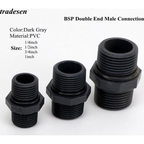 1/4" 1/2" 3/4" 1“BSP Male Connection Hex PVC Pipe Fitting Adapter Coupler Reducer Water Connector For Garden Irrigation System