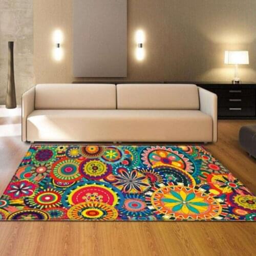 Retro flower Carton carpet vantage for living room bedroom bed room kids play pad window rug long hallway mat