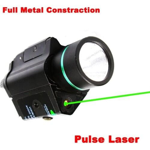 Full Metal Green Laser Sight + 200LM LED Flashlight 20mm Mount for Pistol Rifle