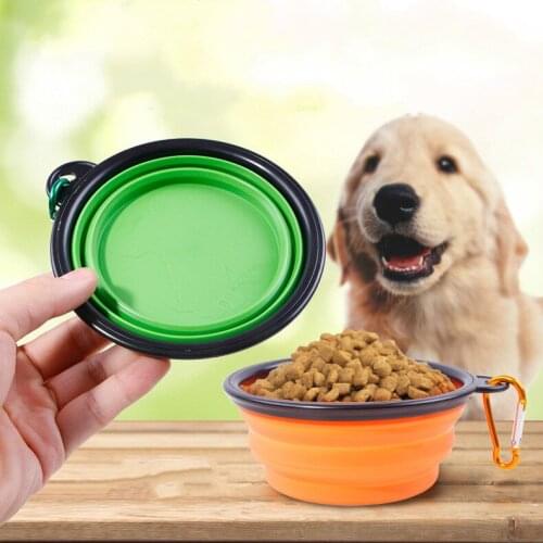 Multicolored hot sell black frame folding silicone pet bowl dragon cat bowl outdoor feeding pet products portable dog bowl