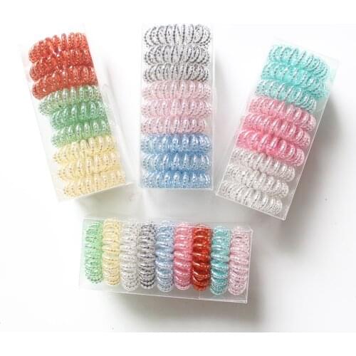 Hair Bands for Women Hair Accessories Girls Cord Spiral Elastic Hair Ties Cute Ponytail Holders 2020 9 pcs/ lot
