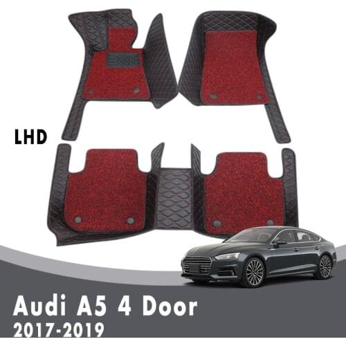 Luxury Double Layer Wire Loop Carpets For Audi A5 4 Door 2019 2018 2017 Car Floor Mats Interior Accessories Custom Cover Rugs