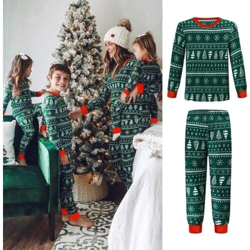 Christmas Family Matching Sleepwear Father Mother Children & Babys Pajamas Sets Xmas Daddy Mommy and Me Pjs Clothes Tops+Pants