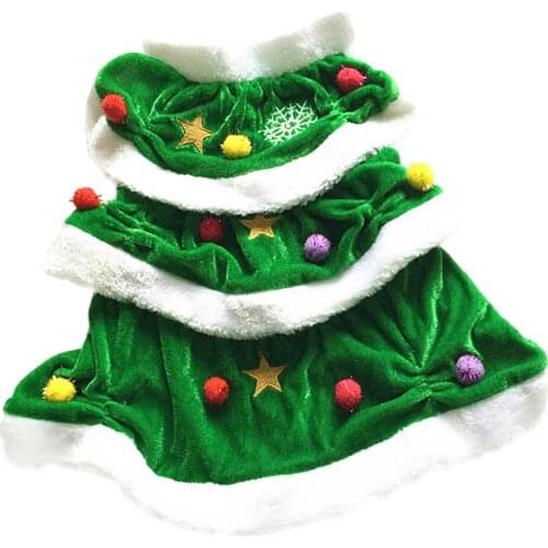 Christmas Tree Shaped Dog Costume Pet Winter Clothes Comfortable Warm Christmas Hoodie Dress For Party