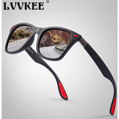 LVVKEE Classic Square Polarized Sunglasses Men Women Brand Designer Vintage Driving Sun Glasses Male Goggle UV400 Gafas De Sol
