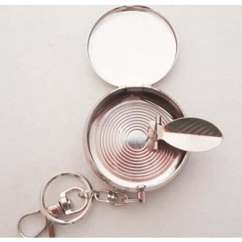 Party Favors Best price Hot New Pocket Stainless Steel Portable Round Cigarette Ashtray With Keychain