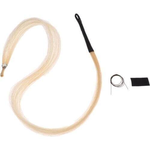 Tooyful Horse Tail Hair Natural Erhu Bow Horse Hair for Violin Fiddle Parts String Instrument Accessories