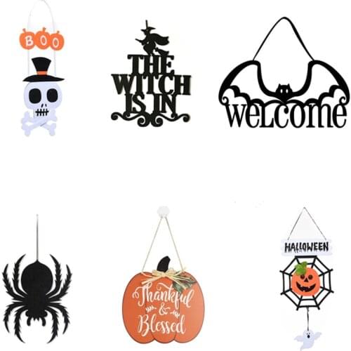 Halloween Door Hanger Trick Or Treat and The Witch Door and Wall Decoration Indoor Outdoor Yard Haunted House Party Supplies