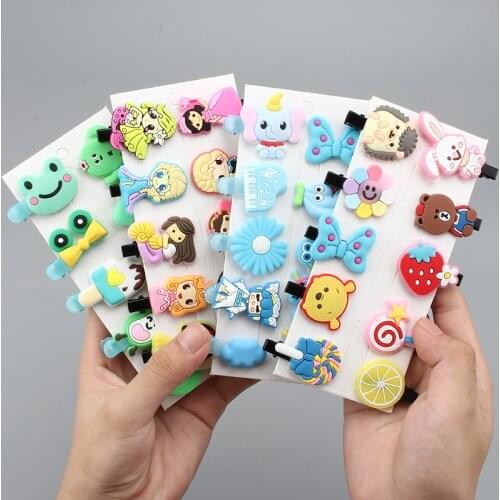 10Pcs/Set Fashion New Sweet Animal Hairpin Cute Girl Fruit Hair Clip Hair Accessories Child Korean Kawaii Barrette Headband Gift