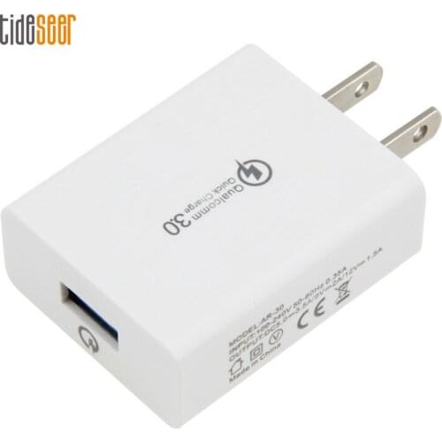 2A Quick Charge 3.0 USB Charger US Plug Wall Mobile Phone Chargers Adapter QC3.0 Fast Charging for iPhone X 7 8 Xiaomi 100pcs