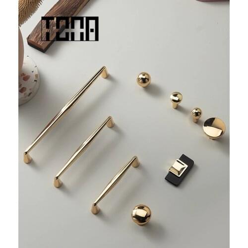 TONA Golden Cabinet Handle Cabinet pulls drawer pulls Golden knobs and handles Furniture Hardware Cupboard Knobs