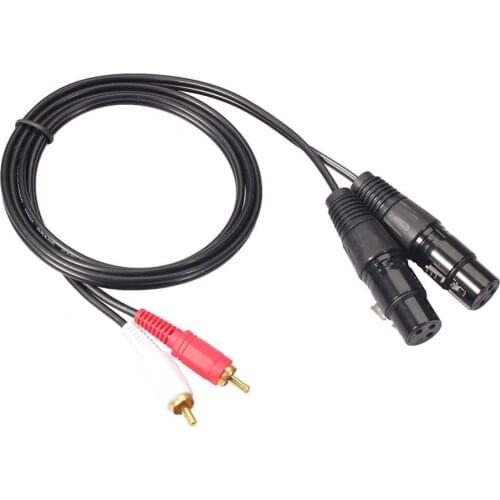 1.5M 2 RCA Male to 2 XLR 3Pin Female Cable and Adapter Audio Cable for Mixer Amplifier