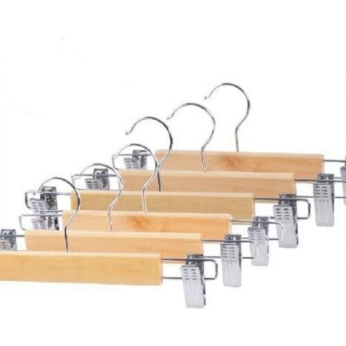 1PC Creative Solid Wood Trousers Clip Skirt Frame Tights Airing Racks Pants Hangers OK 0208