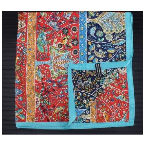 2018 New 55x55cm Women Silky Satin Square Scarf Flower Birds Tree Print Twill Silk Scarf Ladies Stewardess Hostess Neckerchief