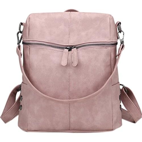 2020 Casual Large Capacity Shoulder Bags Vintage Women Backpack Nubuck Leather Pu School Backpacks For Teenage Girl