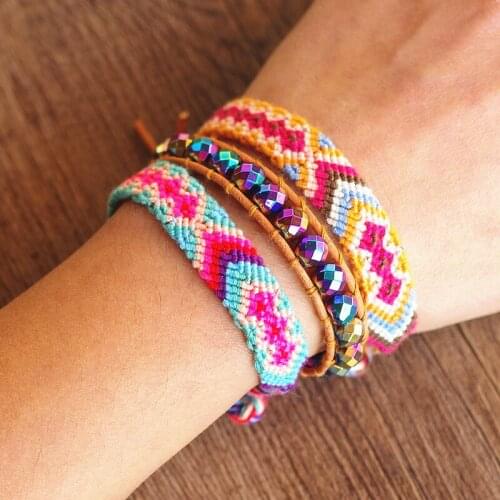 3pcs/set Women Handmade Jewelry Bracelet Set Hematite Beaded Charms Bracelet Bohemia Leather Bracelet Set Gift