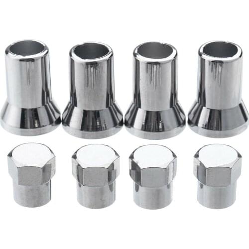 4PCS/set Chrome Silver Plastic Wheel Tyre Tire Valve Dust Caps+Stem Covers TR413