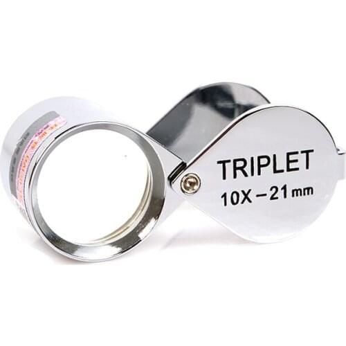 Free Shipping Jewelry Inspection Tools 10X 21mm Jewellers Eye Loupes Triplet Magnifier Jewelry Loupes 48pcs/lot