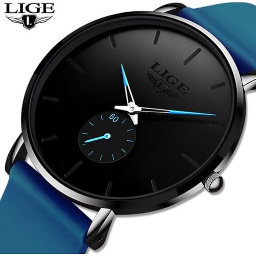 2020 LIGE New Quartz Watches for Men Leather Strap Male Sport Wristwatch Top Luxury Brand Business Clock Men Watch Reloj Hombres