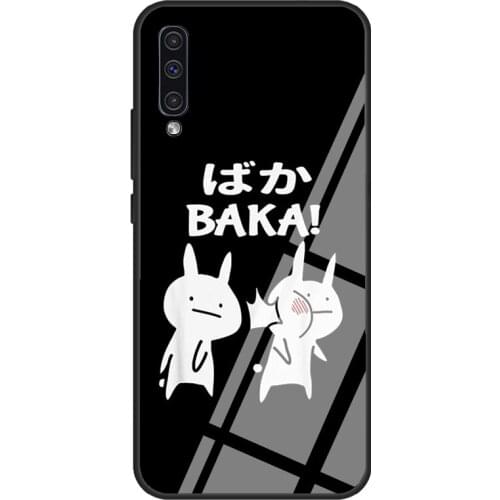 Funny Otaku Manga Anime Rabbit Slap Case For Samsung A72 A71 A51 A31 A40 A50 A70 A20e A21S A12 A32 A52 Tempered Glass Cover