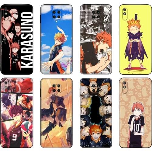 Black tpu Case For Xiaomi Redmi 7A 8 8A 9 9A 9C Case Redmi Note 8T 8 Pro T Note 9 9S 9 Pro Case Haikyuu Hinata Anime Volleyball