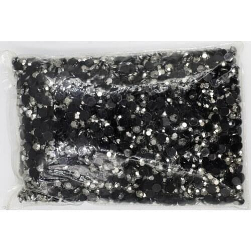 Jet Hematite Color 1.5~12mm Flat Back Round Acrylic Rhinestones Beads / Stones ,3D Acrylic Nail Art / Garment Decoration